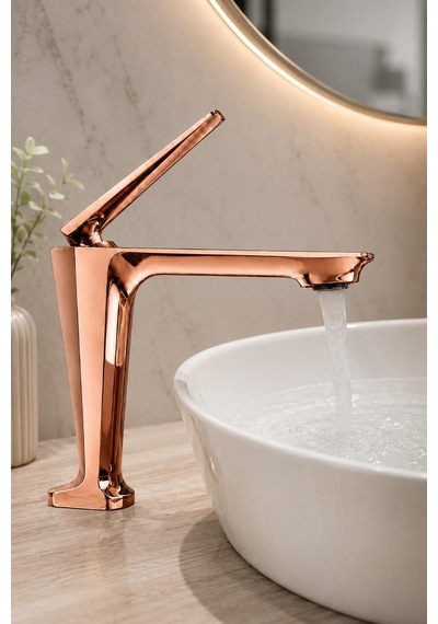 Sensa Kısa Lavabo Bataryası Parlak Rose