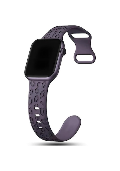 Apple İle Uyumlu Watch 11 10 42mm 6 7 8 9 10 Se Uyumlu 38-40-41mm Leopar Desenli Silikon Kordon Çok Renkli