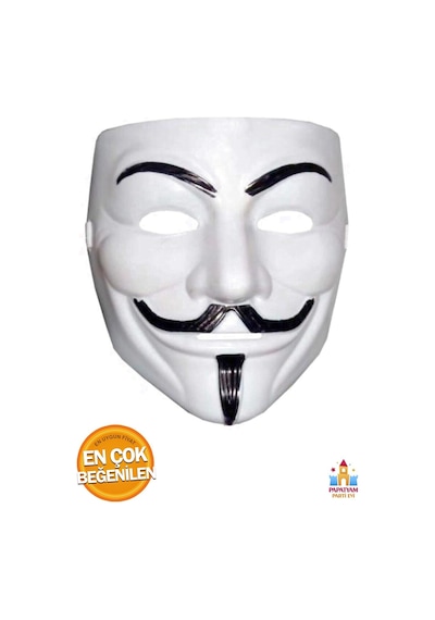 V For Vendetta Maskesi Beyaz Renk Yılbaşı Halloween Anonymous Cadılar Bayramı Maskesi 3 Adet Diğer