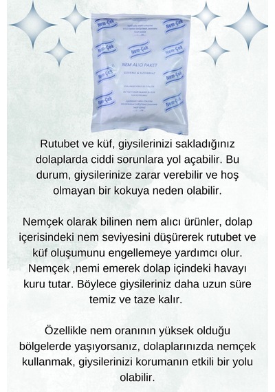 Nemçek Nem Alıcı Tutucu Rutubet Giderici Önleyici Korozyon Önleyici Koku Giderici 250 GR X (2 Paket)