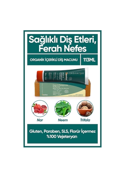 Himalaya Neem & Nar Özlü Florürsüz Organik Diş Macunu 150 G