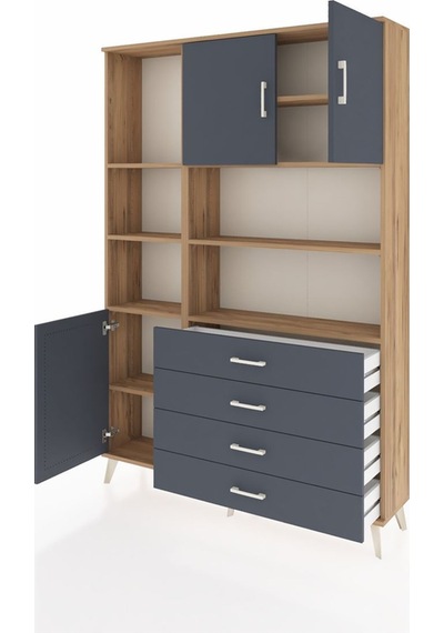Arges Dolap 8 Raflı 4 Çekmeceli 3 Kapaklı 132x30x195 Çam-antrasit/antrasit Antrasıt/antrasıt Arges Dolap 8 Raflı 4 Çekmeceli 3 Kapaklı 132x30x195 Çam-antrasit/antrasit Antrasıt/antrasıt