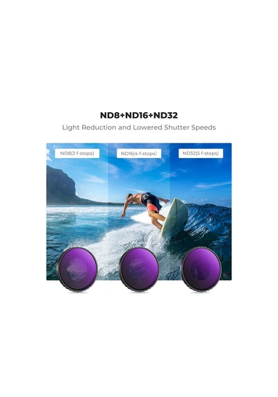 K&f Concept Nd Filtre Setleri, 4'lü Paket Cpl, Nd8, Nd16, Nd32 Filtre, Djı Osmo Action 5 Pro/action 4 İle Uyumlu, Polarize Edici Nötr Yoğunluk Hd Cam