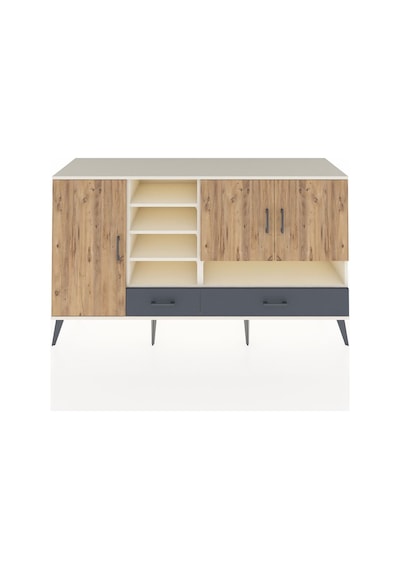 Kronos Konsol 8 Raflı 2 Çekmeceli 3 Kapaklı 176x59x99 Aytaşı-çam/ Aytaşı-çam/antrasit