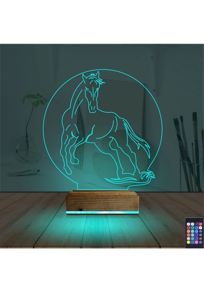 Luvivia At Tasarım 3d Lamba - Masa Gece Lambası Şeffaf