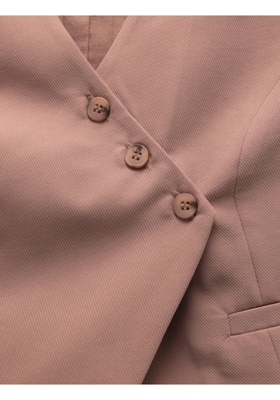 Koton Kolsuz Düğmeli Asimetrik Kruvaze Modal Yelek Rose 5sak20053pw Pembe