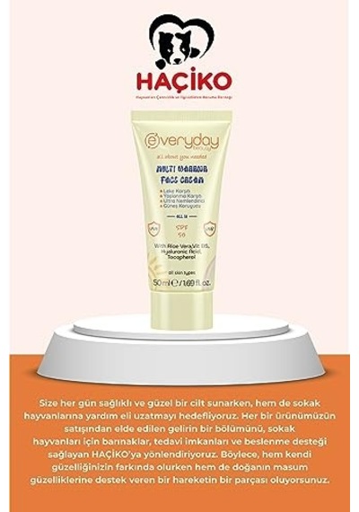 Everyday Beauty Multi Warrior Spf50 Leke Ve Yaşlanma Karşıtı Nemlendirici Uva - Uvb Güneş Koruma 4 Etkili Yüz Kremi 50ml, Tüm Ciltler İçin