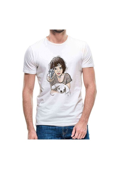 Leon & Mathilda The Professional Dog Baskılı Beyaz Erkek Tshirt