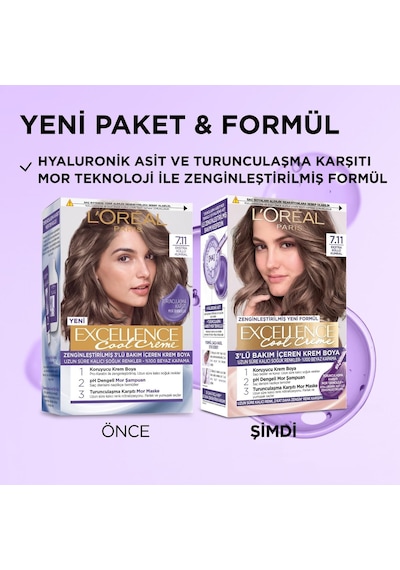 L'oreal Paris Excellence Cool Creme 7.11 Ekstra Küllü Kumral Saç Boyası