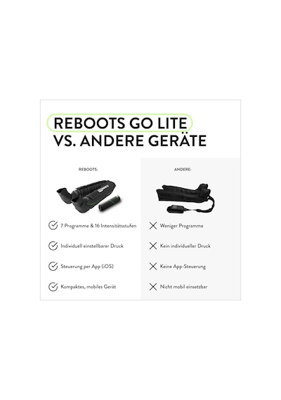 Go Lite Pantolonu Yeniden Başlatıyor Bacak Masajı 180 Mmhg 4 Örtüşen Oda Evde Ve Yolda L