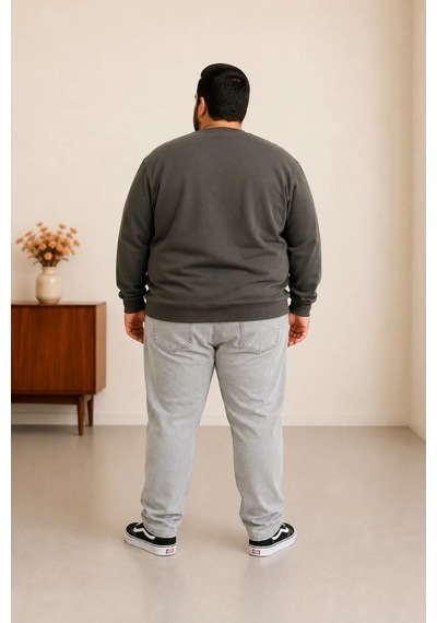 Sngl Tekstil Erkek Büyük Beden Oversize 3 İplik Uzun Kollu Sweatshirt 3xl-4xl-5xl-6xl-7xl-8xl-9xl Yeşil