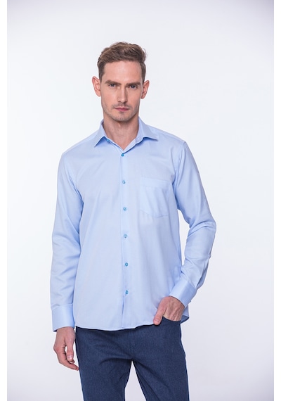 Klasik Uzun Kol Oxford Hediye Kutulu Kolay Ütülenebilir Erkek Gömlek Fs-001254 - Açık Mavi-1399 Açık Mavi
