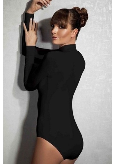 Doreanse 12407 Bayan Modal Uzun Kol Boğazlı Çıtçıtlı Siyah Body