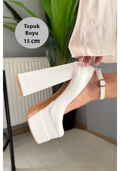 Kadın Sophia 15 Cm Platform Topuklu Ayakkabı Beyaz