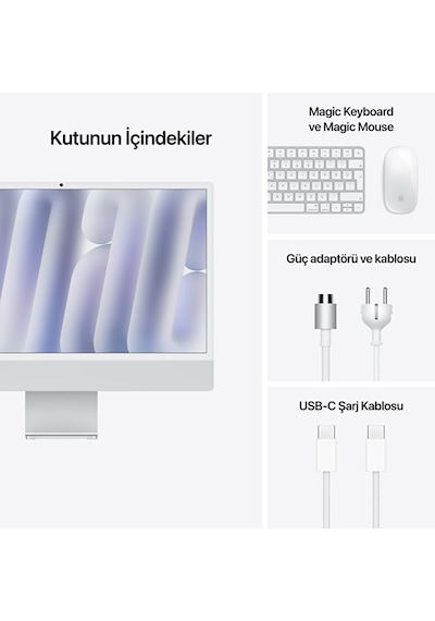 Apple iMac MCR24TU/A M4 24 GB 512 GB SSD 24" macOS AIO Masaüstü Bilgisayar