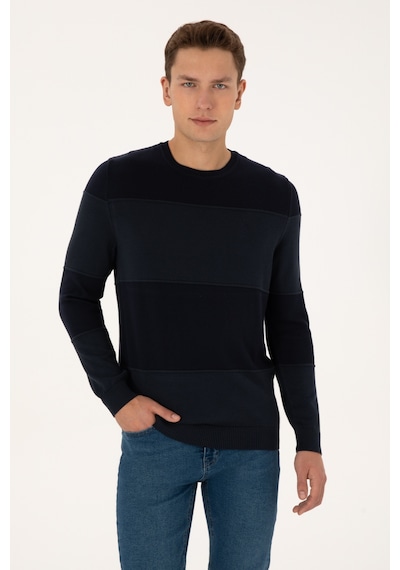 U.S. Polo Assn. Erkek Regular Fit Bisiklet Yaka Lacivert Kazak 50307874-VR033