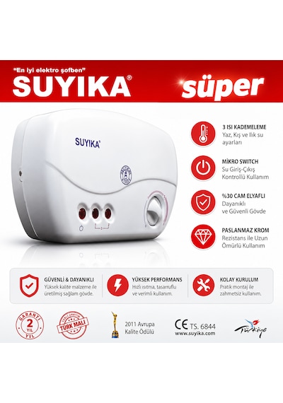 Batarya Üstü Elektrikli Şofben 7500 W Ani Su Isıtıcı 3 Kademeli Hızlı Isıtma Güvenlik Sistemli Enerji Verimli