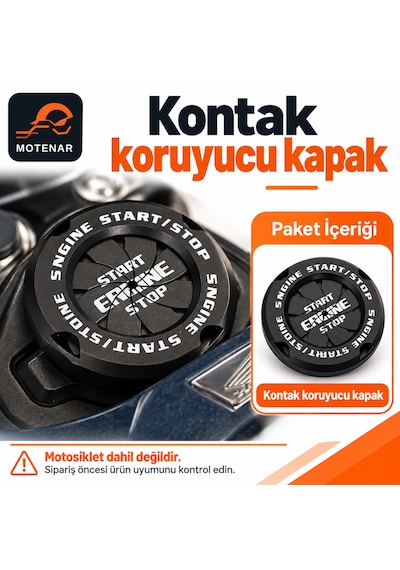 Motenar Siyah Motosiklet Kontak Koruyucu Dönen Kapak