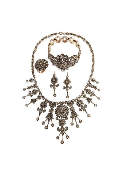 Muhteşem Hürrem Vintage Elmas Montür Set Sevgiliye Hediye Altın
