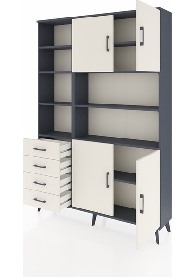 Arges Dolap 9 Raflı 4 Çekmeceli 4 Kapaklı 132x30x195 Antrasit-aytaşı/aytaşı Aytası/aytası Arges Dolap 9 Raflı 4 Çekmeceli 4 Kapaklı 132x30x195 Antrasit-aytaşı/aytaşı Aytası/aytası