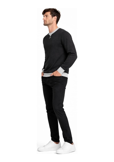 Alexander Gardi Bisiklet Yaka Basic Sweatshirt Unx-145901 Siyah