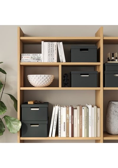 Ikea Fjäderharv Kapaklı Kutu, Antrasit, 25x35x16 Cm