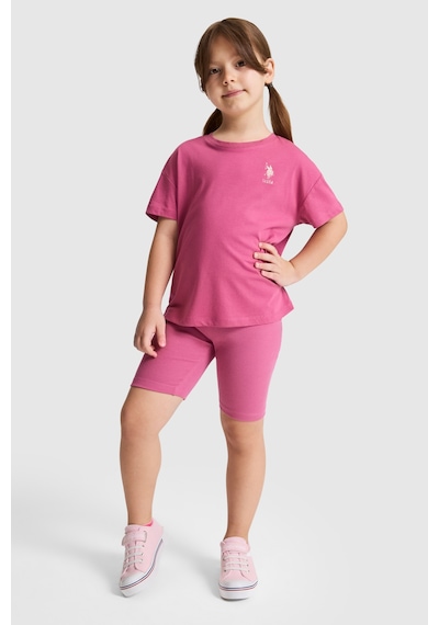U.S. Polo Assn. Kız Çocuk Fuşya Tişört Basic 50325609-vr023 Fusya