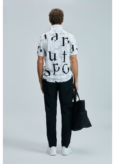 Lufian Erkek Dıamond Smart Polo T-shirt 111040219 Beyaz Beyaz