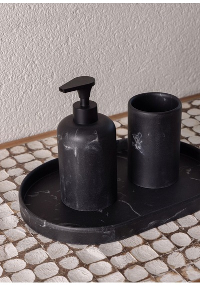 The Mia Marble Banyo Seti Siyah Siyah 3 Parça Çok renkli
