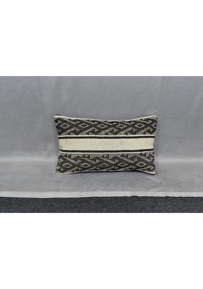 Zehra Abla Halı Yeni El Dokuma Dekoratif Lumbar Kilim Kırlent Yastık Kılıfı 6580 Çok Renkli