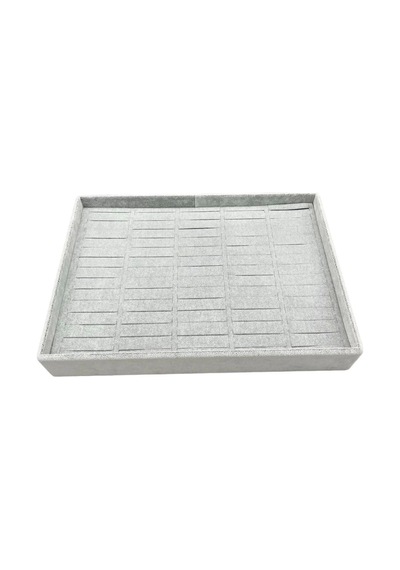 Yerli Üretim Süet Kumaş Gri Renk 34/24 Cm Batırmalı Çekmeçe Içi Bileklik Kelepçe Tablası Çok Renkli