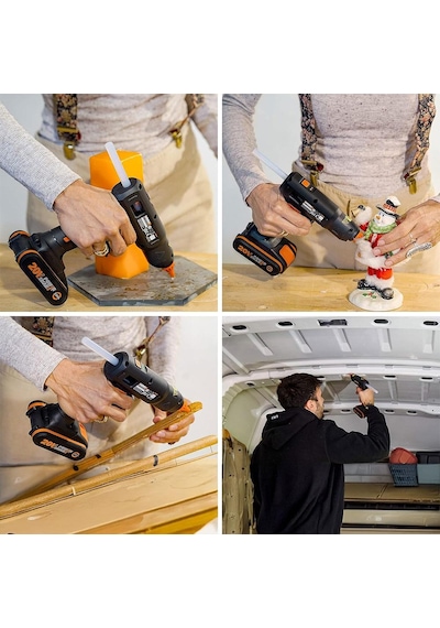 Worx Wx045.9 20volt 11mm Profesyonel Sıcak Mum Silikon Tabancası + 10 Silikon Akü Dahil Değildir