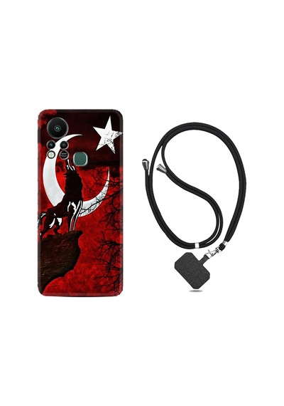 Infınıx Hot 11s Kılıf Ipli Boyun Askılı Desenli Silikon Wolf And Moon 2 1381