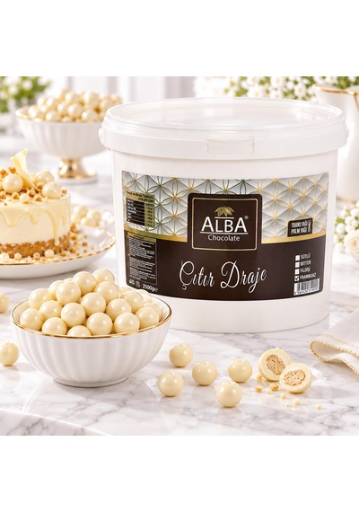 Alba İnci Beyazı Çıtır Draje 2,5 Kg Pasta Ve Tatlı Süsleme Drajesi