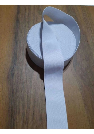 Beyaz 3 Cm Paça, Bel Ve Don Lastiği 1 Paket 5 Metre