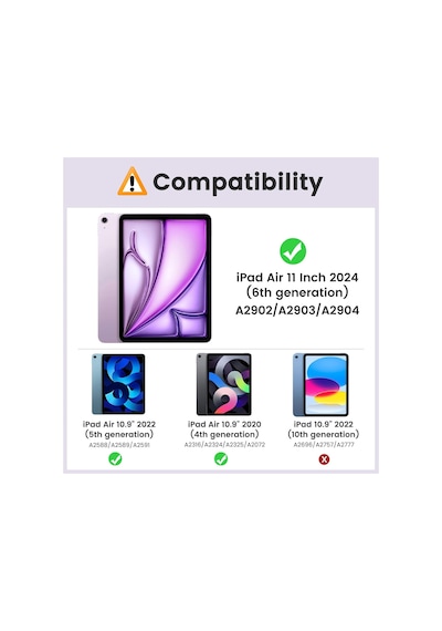 Apple Uyumlu iPad, Air 11 İnç Air 6.nesil M2 Kılıf Arkası Şeffaf Köşe Korumalı