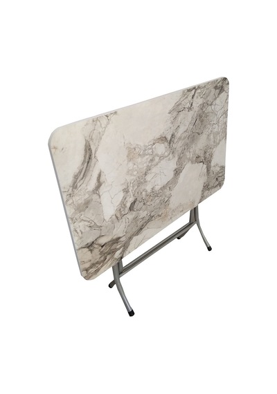 Sadeceonda Mermer Desenli Gri Katlanır Balkon Masası - 90x60 Cm Diğer