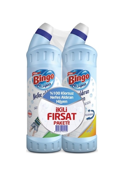 Bingo Oksijen Derinlemesine Hijyen Çamaşır Suyu 750 ML + Ferahlatan Hijyen Çamaşır Suyu 750 ML