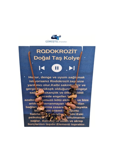 Sertifikalı Rodokrozit Taşı Tasarım Kolye Ayarlanabilir Orijinal Doğal Taş Çok Fonksiyonlu Kolye Çok REnkli