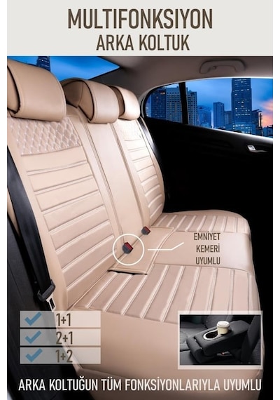 Bmw 4 Serisi 428i Oto Koltuk Kılıfı Ön Arka Set Plus Serisi Bej Fs