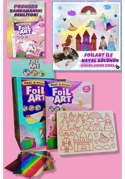 Foılart Peel & Press Yapışkanlı Renkli Basklı Folyo Sanatı 1 Li Masal Temalı Set