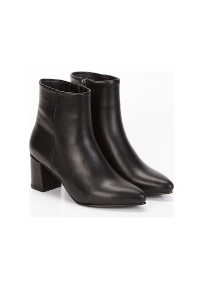 Cabra Blanca Siyah Hakiki Deri Sivri Burun Bot Siyah Kadın Bot Fermuarlı Deri Bot