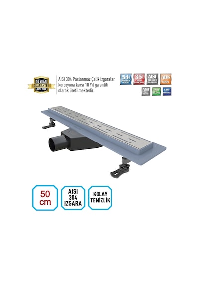 Valtemo Ritmoline Base Square 50 Cm Duş Kanalı