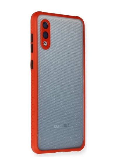 Galaxy A02 Kılıf Miami Şeffaf Silikon - Kırmızı Çok Renkli