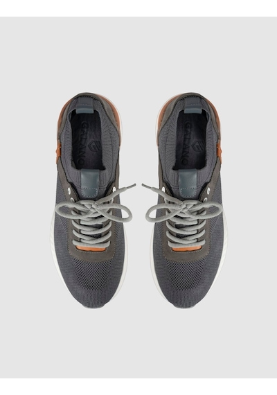 Cabani Erkek Triko Detaylı Kışlık Sneaker Füme