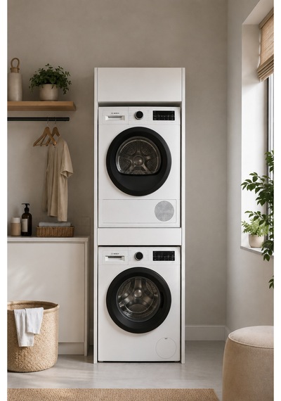 Nest Çamaşır Makinası Dolabı İki Y:214 G:67 D:60 / Beyaz