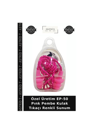 Özel Üretim Ep-50 Pınk Pembe Kulak Tıkaçı Renkli Sunum Çok Renkli