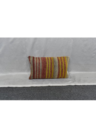 Zehra Abla Halı Yeni El Dokuma Dekoratif Lumbar Kilim Kırlent Yastık Kılıfı 6111