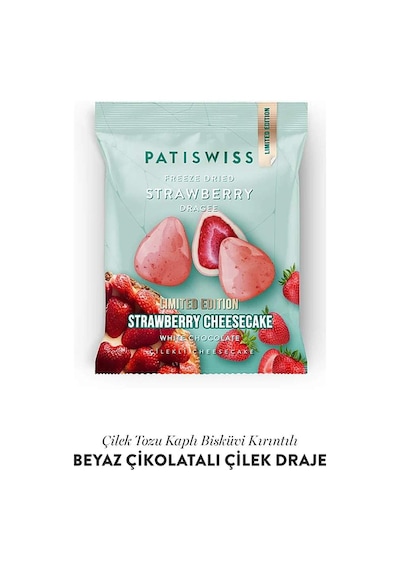 Beyaz Çikolatalı Çilekli Cheesecake Çilek Draje, 50g X 3 Adet 35003659-set3
