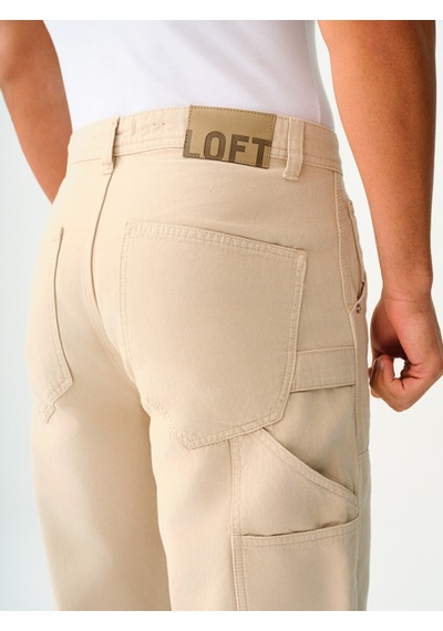 Baggy Fit Erkek Pantolon Bej